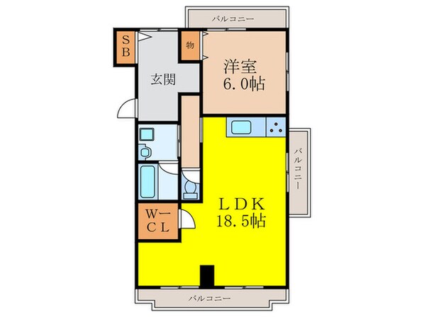 尾勝山ハイツの物件間取画像